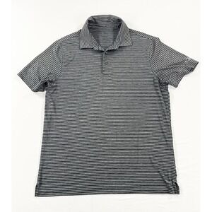 Champion DuoDry Performance Golf Polo Shirt Short Sleeve Striped Preppy Men's L